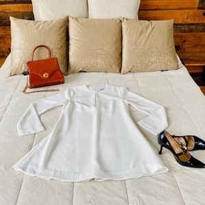 ✨ Elizabeth and James White Dress Keyhole Slit HOT